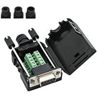Conector DB9 RS232 D-SUB adaptador hembra de 9 pines a conector terminal módulo de señal con carcasa (conector hembra…